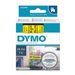 Dymo originál páska do tlačiarne štítkov, Dymo, 53718, S0720980, čierny tlač/žltý podklad, 7m, 24mm