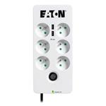 EATON přepěťová ochrana Protection Box 6 USB FR, 6 zásuvek + 2x USB PB6UF
