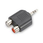 Ednet Audio adapter, 1x 3.5mm - 2X RCA M/F/F, bl, gold 84547