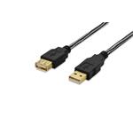 Ednet USB 2.0 extension cable, type A M/F, 3.0m, USB 2.0 conform, cotton, gold, bl 84190