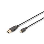 Ednet USB 2.0 propojovací kabel, type A - micro B M/M, 1.0m, USB 2.0 conform, UL, gold, bl