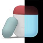 Elago Airpods Silicone Duo Case - NightGlow Blue/Pastel Blue, Pink EAPDO-LUBL-IROCBL