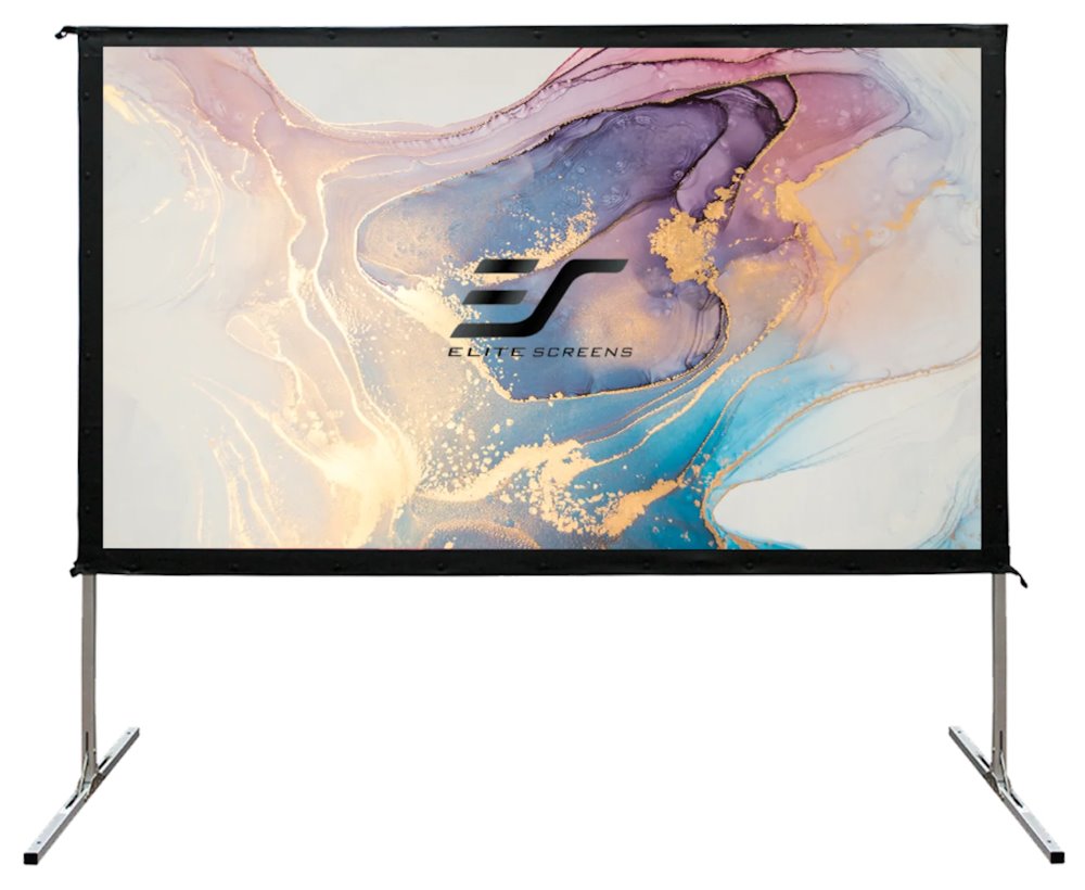 ELITE SCREENS plátno mobilní outdoor stativ 100" (254 cm)/ 16:9/ 124,5 x 221,5 cm/ hliníkový/ přední a zad OMS100H2-DUAL