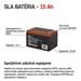 EMOS Bezúdržbový olovený akumulátor 12 V/12 Ah, faston 6,3 mm B9656V