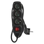 EMOS Predlzovaci kabel 16A (3zás.+ vypínač) 1,5M ČIERNY PC1311
