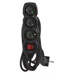 EMOS Predlzovaci kabel 16A (3zás. + vypínač) 5M ČIERNY PC1315R