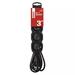 EMOS Predlzovaci kabel 16A (4zás.) 3M ČIERNY PC0413R