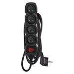 EMOS Predlzovaci kabel 16A (4zás. + vypínač) 3M ČIERNY PC1413R