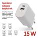 EMOS USB adaptér BASIC do siete, 1x USB-A a 1x USB-C, 15 W max. V02B15