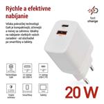 EMOS USB adaptér do siete PD, 1x USB-A a 1x USB-C, 20 W max. V02G20