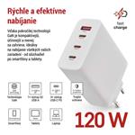 EMOS USB adaptér do siete PD, 1x USB-A a 3x USB-C, 120 W max. V06G120