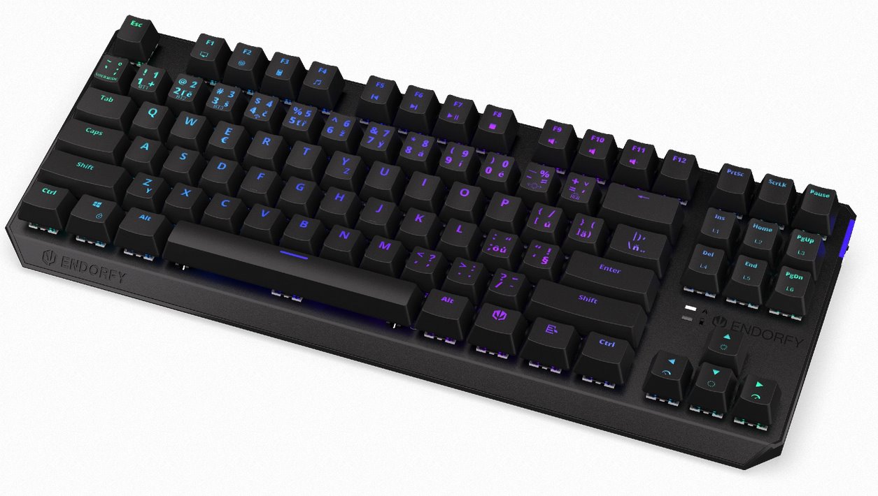 ENDORFY herná klávesnica Thock TKL Wireless Red / RGB / red sw. / bezdrôtová / mechanická / CZ/SK layout / čiern EY5C005