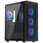 Endorfy skříň Ventum 400 ARGB / ATX / 4x120mm ARGB fan / 2xUSB 3.0 / USB-C / mesh panel / tvrzené sklo / černá EY2A023