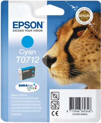 Epson atrament S D120,DX4450,DX7450,DX8450,DX9400 cyan C13T07124021