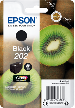 Epson originál ink 13T02E14010, 202, black, 1x6.9ml, Epson XP-6000, XP-6005 C13T02E14010