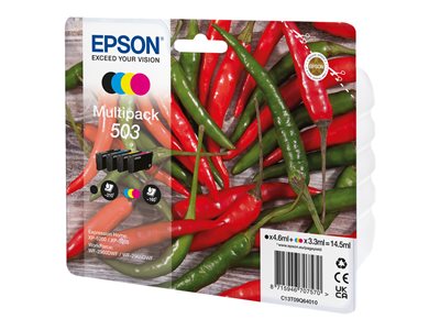 Epson originál ink C13T09Q64010, T09Q640, 503, CMYK, 550str., 3x3.3/4.6ml, Epson XP-5200, XP-5205,