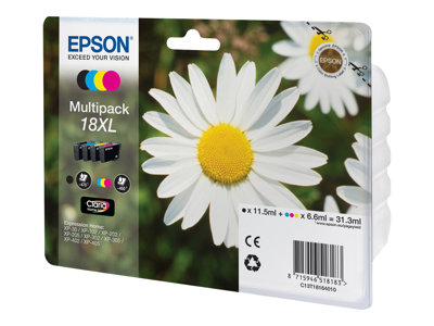 Epson originál ink C13T18164022, T181640, 18XL, CMYK, 3x6,6/11,5ml, Epson Expression Home XP-102, X