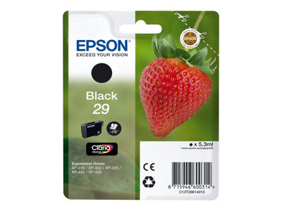Epson originál ink C13T29814020, T29, black, 5,3ml, Epson Expression Home XP-235,XP-332,XP-335,XP-4