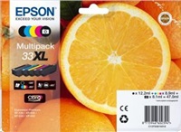 Epson originál ink C13T33574011, T33XL, CMYK, 12,2/3x8,9/8,1ml, Epson Expression Home a Premium XP-