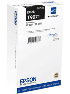 Epson originál ink C13T907140, T9071, XXL, black, 202ml, Epson WorkForce Pro WF-6090DW