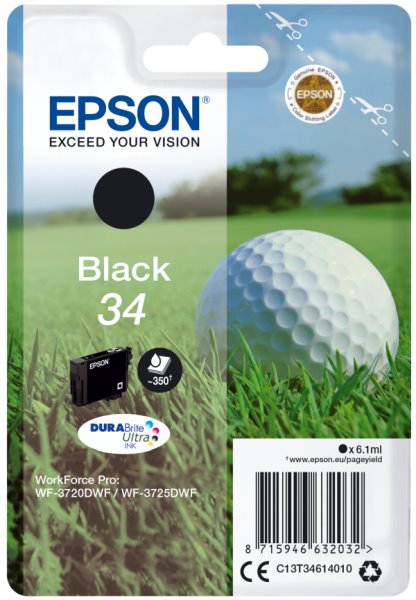 Epson Singlepack Black 34 DURABrite Ultra Ink C13T34614010