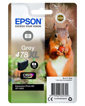 Epson Singlepack Grey 478XL Claria Photo HD Ink C13T04F64010