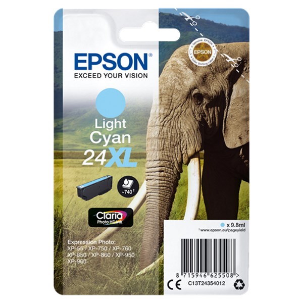 Epson Singlepack Light Cyan 24XL Claria Photo Ink C13T24354012