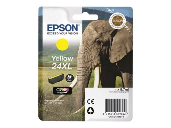 Epson Singlepack Yellow 24XL Claria Photo HD Ink C13T24344012