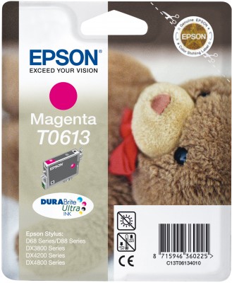 Epson T0613 - 8 ml - purpurová - originál - blistr - inkoustová cartridge - pro Stylus D68, D88, DX C13T06134010