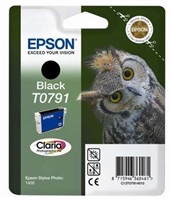 Epson T0791 - 11 ml - černá - originál - blistr s RF / akustickým alarmem - inkoustová cartridge - C13T07914020