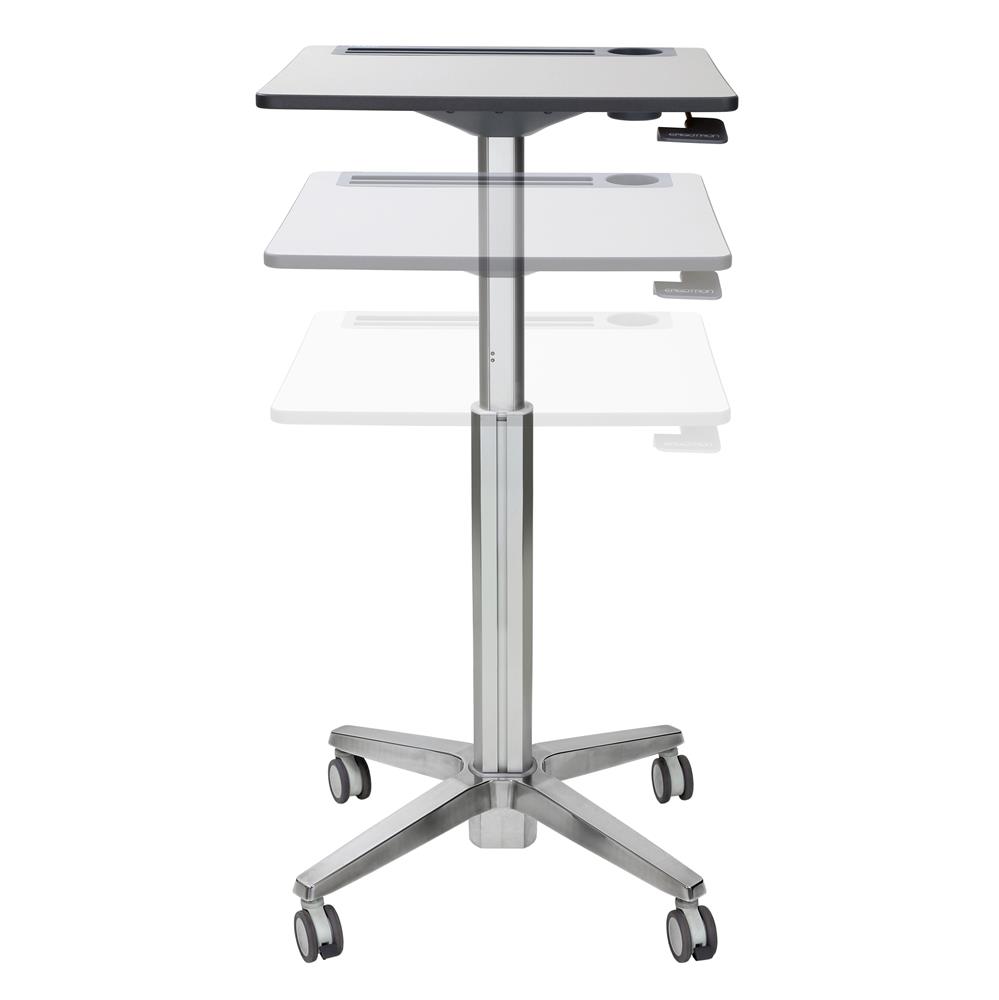 ERGOTRON LEARNFIT™, ADJUSTABLE STANDING DESK, CLEAR ANODIZED, pracovní pojízdný stolek, k sezení i stání 24-481-003