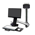 ERGOTRON StyleView® Sit-Stand Combo System, Small CPU Holder (aluminum), držák na zeď, monitor/pc/myš/klávesn 45-273-026