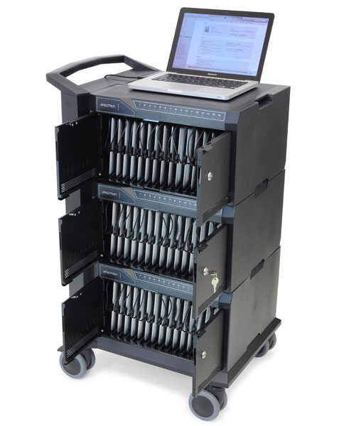ERGOTRON Tablet Management Cart 48, with ISI,pojízdná nabíjecí skříň pro 48ks zařízení, uzamykatelná se synch 24-341-085