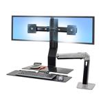 ERGOTRON WorkFit-A, Dual Display, Polished aluminum, nastavitelný stolní držák pro dva monitory , kláv.+myš+o 24-272-026