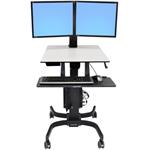 ERGOTRON WorkFit-C, Dual Sit-Stand Workstation,pojazdná nastaviteľná prac. stanica, sedenie/státie, dva monit 24-214-085