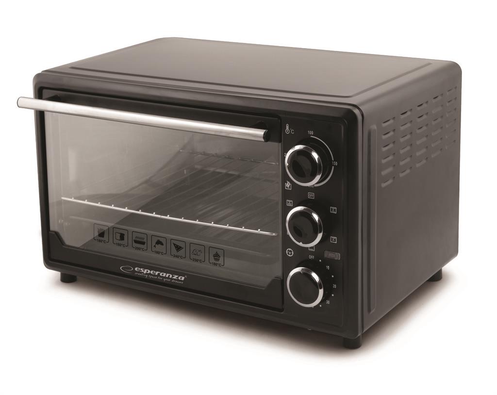 Esperanza EKO002 CAPRICCIOSA elektrická teplovzdušná mini rúra 1600W, čierna EKO002 - 5901299918968