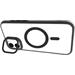 eSTUFF INFINITE Helsinki kryt pro iPhone 16 Plus, MagSafe, stojánek, recyklovaný TPU, čirý/černý 5715063424766
