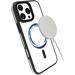 eSTUFF INFINITE Helsinki kryt pro iPhone 16 Pro, MagSafe, stojánek, recyklovaný TPU, čirý/černý 5715063424773