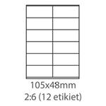 etikety ECODATA Samolepiace 105x48 univerzálne biele 12ks/A4 (100 listov A4/bal.) ECO-10504800