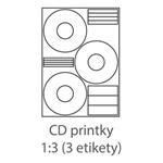 etikety ECODATA Samolepiace 3xCD-KRUH univerzálne biele 3ks/A4 (100 listov A4/bal.) ECO-3CD-KRUH-100