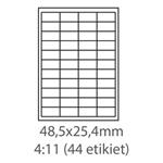 etikety ECODATA Samolepiace 48,5x25,4 univerzálne biele 44ks/A4 (100 listov A4/bal.) ECO-04802544
