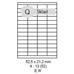 etikety ECODATA Samolepiace 52,5x21,2 univerzálne biele 52ks/A4 (100 listov A4/bal.) ECO-05202152