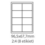 etikety ECODATA Samolepiace 96,5x67,7 univerzálne biele 8ks/A4 (1000 listov A4/bal.) ECO-09606700F