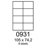 etikety RAYFILM 105x74,2 biele s odnímateľným lepidlom R01020931A (100 list./A4) R0102.0931A