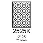 etikety RAYFILM 25mm kruh lesklé transparentné samolepiace inkjet R0466.2525KB-LCUT (50 list./A4) R0466.2525KB-LCUTA4