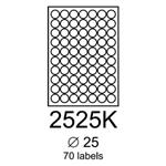 etikety RAYFILM 25mm kruh univerzálne modré R01232525KF (1.000 list./A4) R0123.2525KF