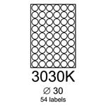 etikety RAYFILM 30mm kruh žlté flourescentné laser R01313030KF (1.000 list./A4) R0131.3030KF