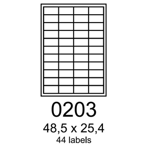 etikety RAYFILM 48,5x25,4 žlté flourescentné laser R01310203F (1.000 list./A4) R0131.0203F