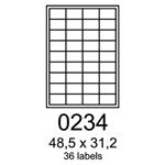 etikety RAYFILM 48,5x31,2 vysokolesklé biele laser R01190234F (1.000 list./A4) R0119.0234F