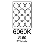 etikety RAYFILM 60mm kruh lesklé transparentné samolepiace laser R04006060KA (100 list./A4) R0400.6060KA